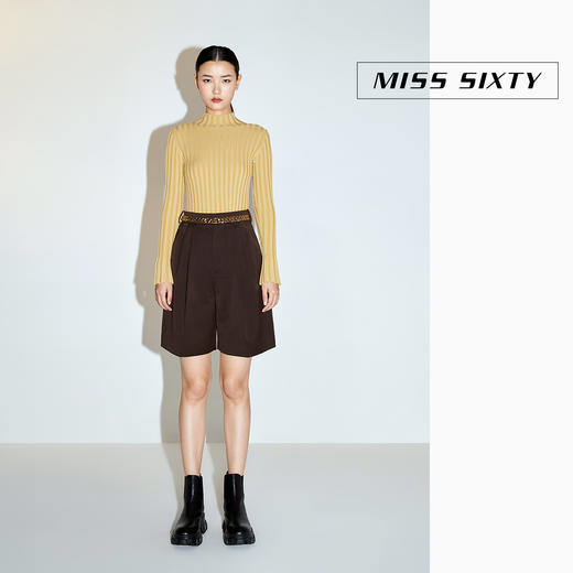 Miss Sixty2020冬季新款配金属腰带直筒宽松五分裤女604PJ7250000 商品图3