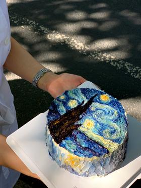梵高系列星空手绘蛋糕