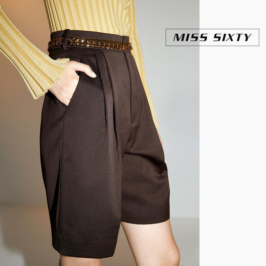 Miss Sixty2020冬季新款配金属腰带直筒宽松五分裤女604PJ7250000 商品图4