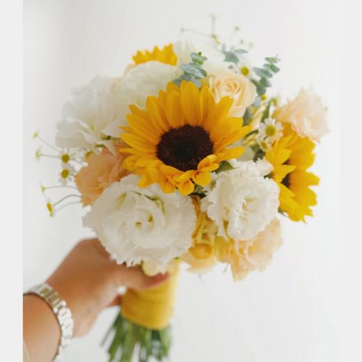 《暖色幸运》-向日葵新娘手捧花 商品图1