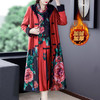 AHM-aswy3103冬新款复古印花大码连衣裙两件套 商品缩略图2