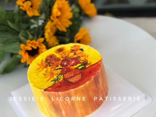 梵高系列向日葵手绘蛋糕 商品图1