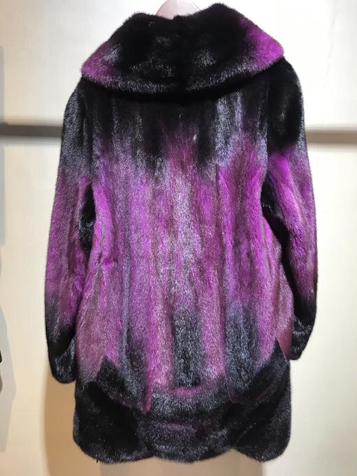 206pc075红色紫色水貂款皮大衣冬季时尚系列
