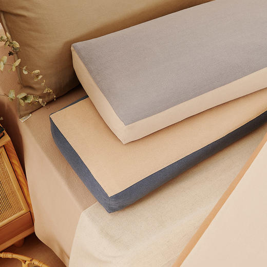 长方形枕素色棉麻枕罩荞麦壳枕 商品图2