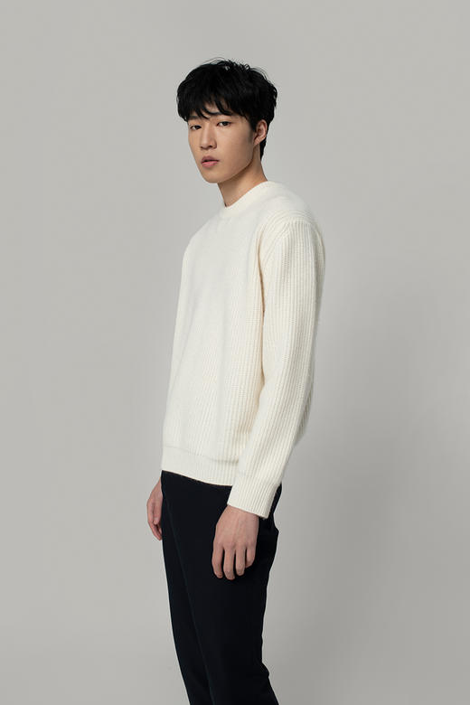 2020经典款纯山羊绒男士圆领落肩套头衫 商品图1