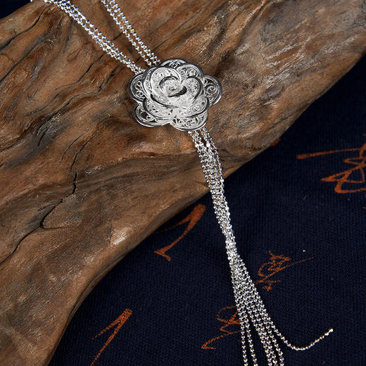 子佩集匠人S990银月季套链项链【XLY01】花丝203 商品图0