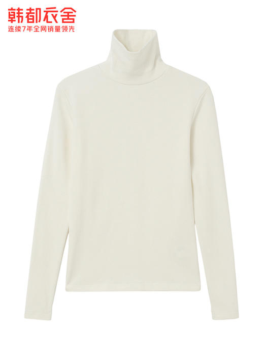 韩都衣舍高领打底衫春新款2021女装针织高瘦上衣高身毛衣JM9106 商品图3