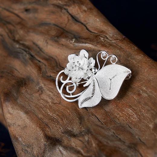 子佩集S990银蝶恋花胸针【WBXZ001】花丝吊坠203 商品图0