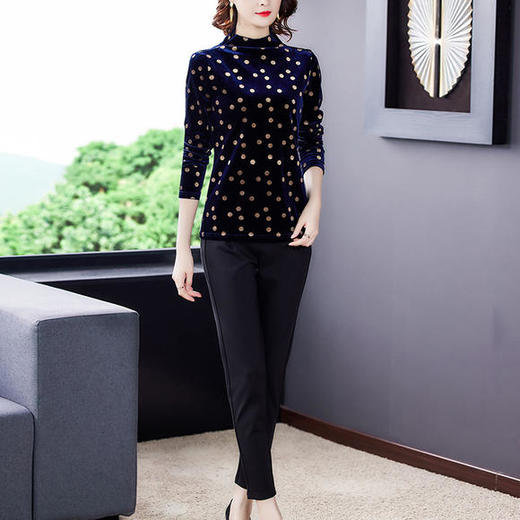 AHM-mtx5112冬新款时尚内搭波点上衣 商品图3