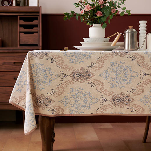 餐桌布艺欧式暗纹方桌布 商品图0