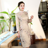 XGT-Q8653新款中国风优雅气质修身立领长袖印花加厚保暖夹棉旗袍TZF 商品缩略图3