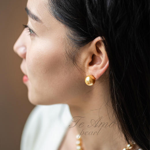 【简洁】系列 南洋金珍珠耳钉/经典作品 商品图3