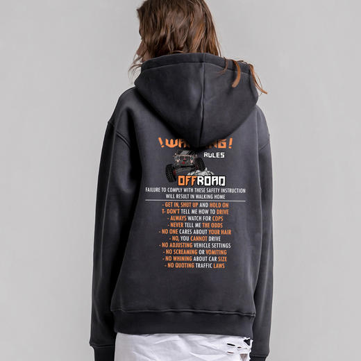 自由基地男女宽松情侣抓绒卫衣带帽套头上衣越野元素长袖保暖潮 NMT-1280 商品图2