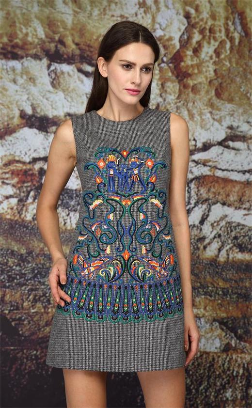 【伯妮斯茵】171S066--灰色连衣裙--帝王之爱--《神圣的艺术古埃及》 商品图0