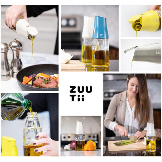 【3月纯积分兑换】zuutii厨房自动开盖防漏装油壶深石灰*1个 商品图2