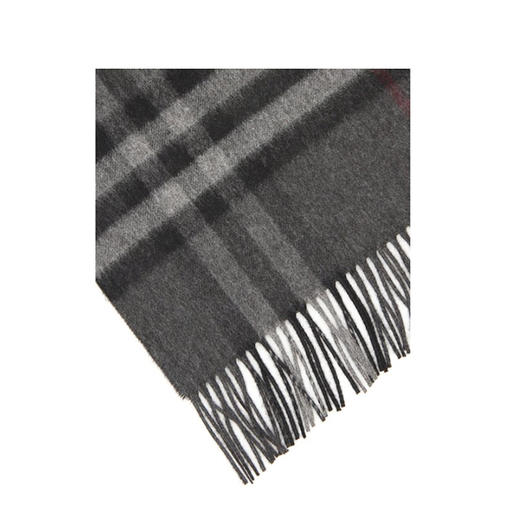 【二】BURBERRY 巴宝莉 女士黑灰色经典格纹羊绒围巾 8015538 A1208 商品图1