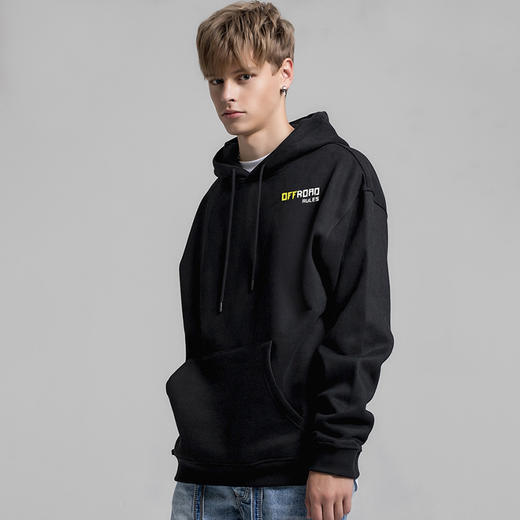 自由基地男女宽松情侣抓绒卫衣带帽套头上衣越野元素长袖保暖潮 NMT-1280 商品图0