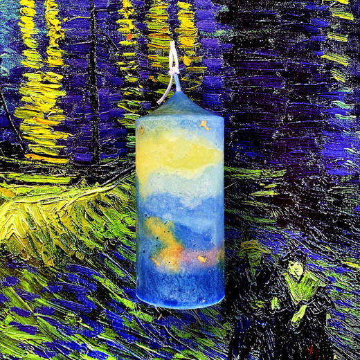 不烦兔油画香氛蜡烛 罗纳河畔的星夜