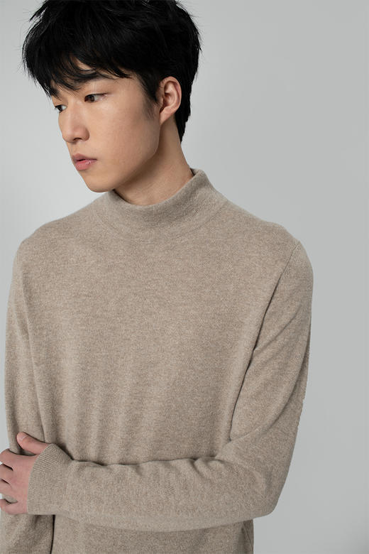 2020经典款纯山羊绒男士双层高领套头衫 商品图0