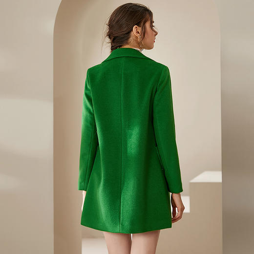 仅限本群福利（服饰秒杀 不退不换）洛诗琳2020冬季新款小个子优质羊毛毛呢外套女长袖翻领绿色羊毛大衣女外套（小个子可入！） 商品图4