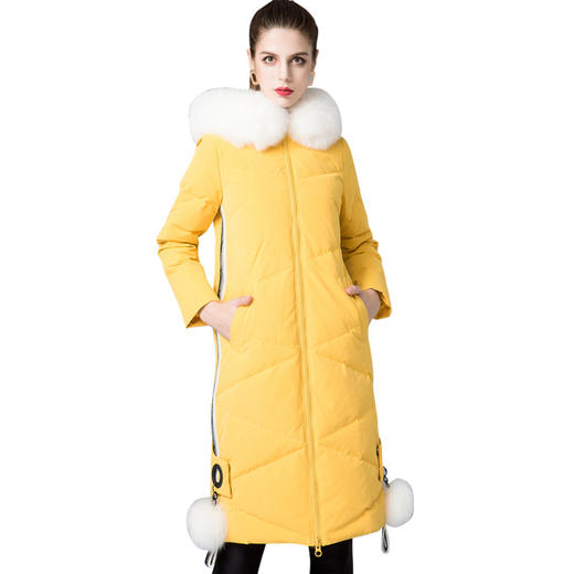 OZM-8841177女装狐狸毛领90白鸭绒羽绒服女外套 商品图4