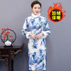 YCE-A273-2140优雅气质复古改良加棉印花旗袍裙 商品缩略图1