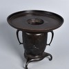 日本昭和时期  高浮雕风景纹双耳三足老铜花器摆件 商品缩略图2