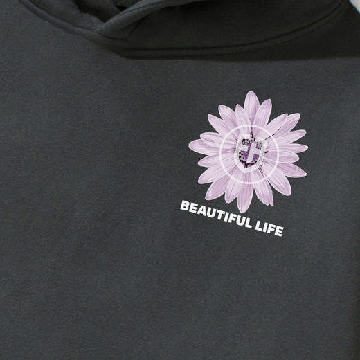 自由基地情侣BF带帽套头抓绒卫衣戴帽oversize小雏菊图案个性潮流 NMT-1282 商品图3