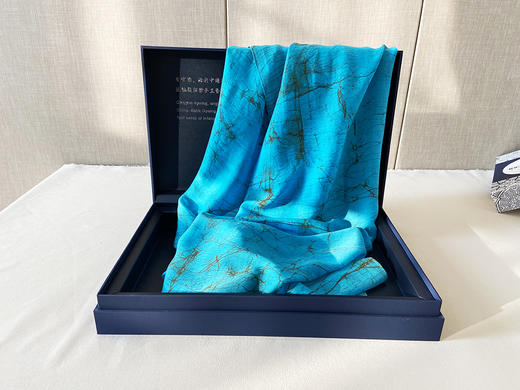 青云染植物染围巾非物质文化遗产蜡染冰裂纹长巾