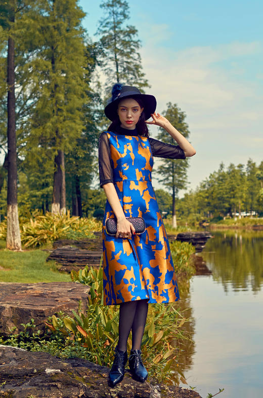 【伯妮斯茵】6S6622--提花礼服连衣裙 商品图0