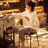 【睡衣女】*秋冬季长袖法兰绒家居服套装 商品缩略图3