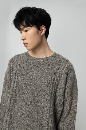 2020经典款纯山羊绒男士三股绞花套头衫