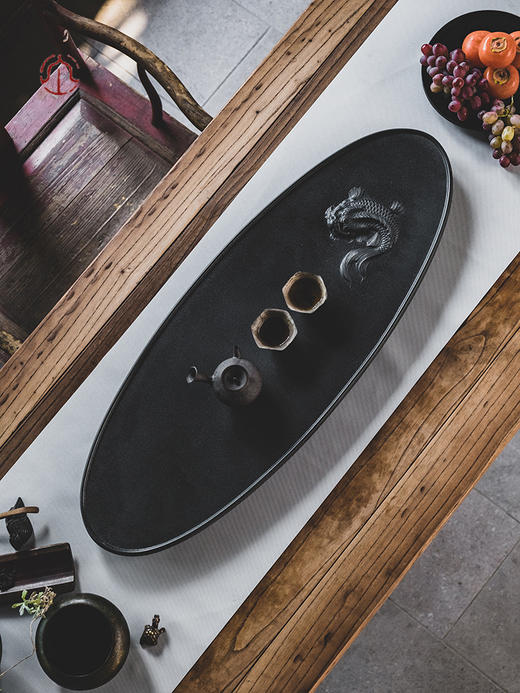 「茶器」 螭吻椭圆 茶盘 商品图0