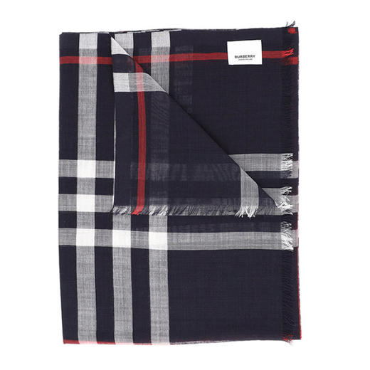 【一】BURBERRY 巴宝莉 女士轻质格纹羊毛真丝围巾 8015406 A1222 商品图2