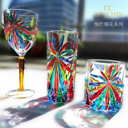 【轻奢梦幻礼盒】威尼斯手工水晶绚烂烟花果汁饮料杯水杯M号单支礼盒 手工印记 光影艺术 商品图1