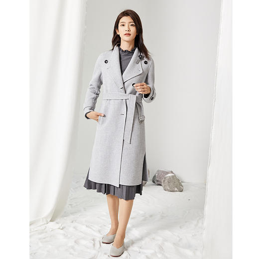 famecoco范可儿毛呢外套秋冬赫本风双面呢大衣中长款F208AC110 商品图1