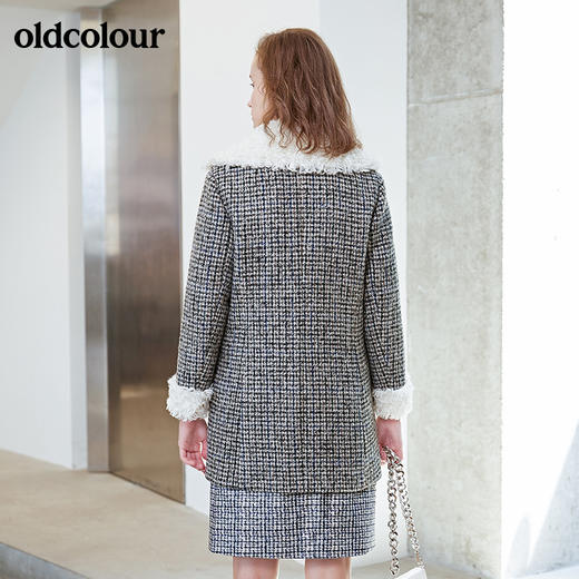 oldcolour冬季新品绵羊毛中长款毛呢外套女L43152339 商品图1