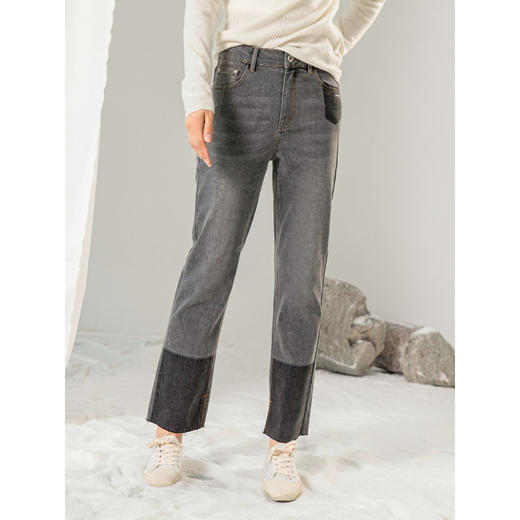 Famecoco范可儿裤子显瘦百搭休闲直筒裤F208GA011 商品图3