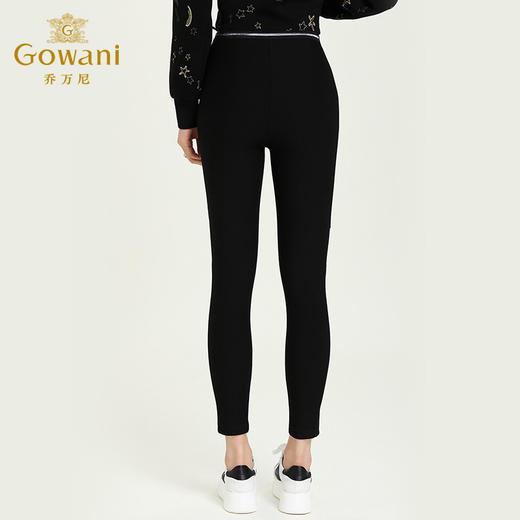 乔万尼冬季舒适弹力百搭黑色加厚保暖小脚裤EB4F121 商品图2