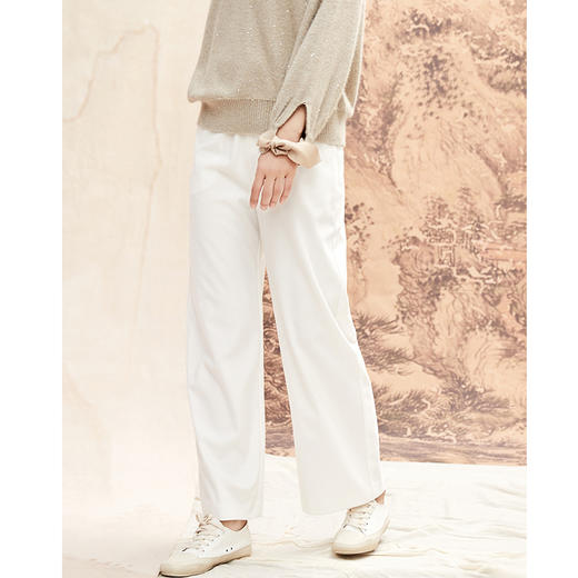 Famecoco范可儿高腰阔腿裤直筒显瘦百搭运动裤子F208GA009 商品图3