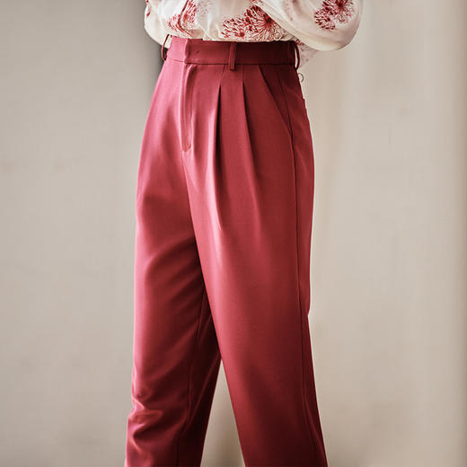 欧芮儿高腰锥形休闲裤女新款直筒宽松哈伦裤职业西裤 商品图4