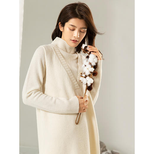 Famecoco范可儿毛衣马甲背心外套女秋冬外搭中长款马夹F208CA007 商品图0