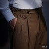 Hardy Minnis Super Gabardine 370克高克重嘎巴甸澳洲美丽诺羊毛深卡其色意式工艺裤装 商品缩略图2