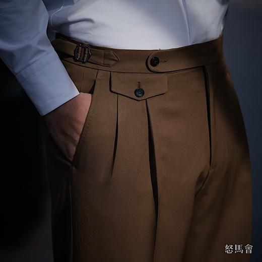 Hardy Minnis Super Gabardine 370克高克重嘎巴甸澳洲美丽诺羊毛深卡其色意式工艺裤装 商品图2