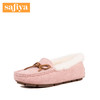 Safiya索菲娅冬季时尚蝴蝶结毛里豆豆鞋平底舒适单鞋女SF83111086 商品缩略图2