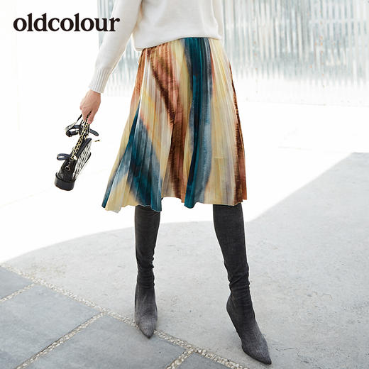 oldcolour冬季新品商场同款百褶裙女L42063001 商品图0