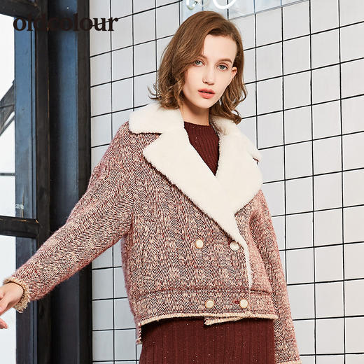 oldcolour冬季新品商场同款羊毛内里短外套女L42041217 商品图3