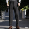 Hardy Minnis Super Gabardine 370克高克重嘎巴甸澳洲美丽诺羊毛炭黑色意式工艺裤装 商品缩略图0