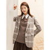 Famecoco范可儿毛呢西装外套格子西服上衣F208AB004 商品缩略图1
