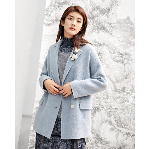 Famecoco范可儿双面呢大衣气质毛呢外套F208AC113 商品图3